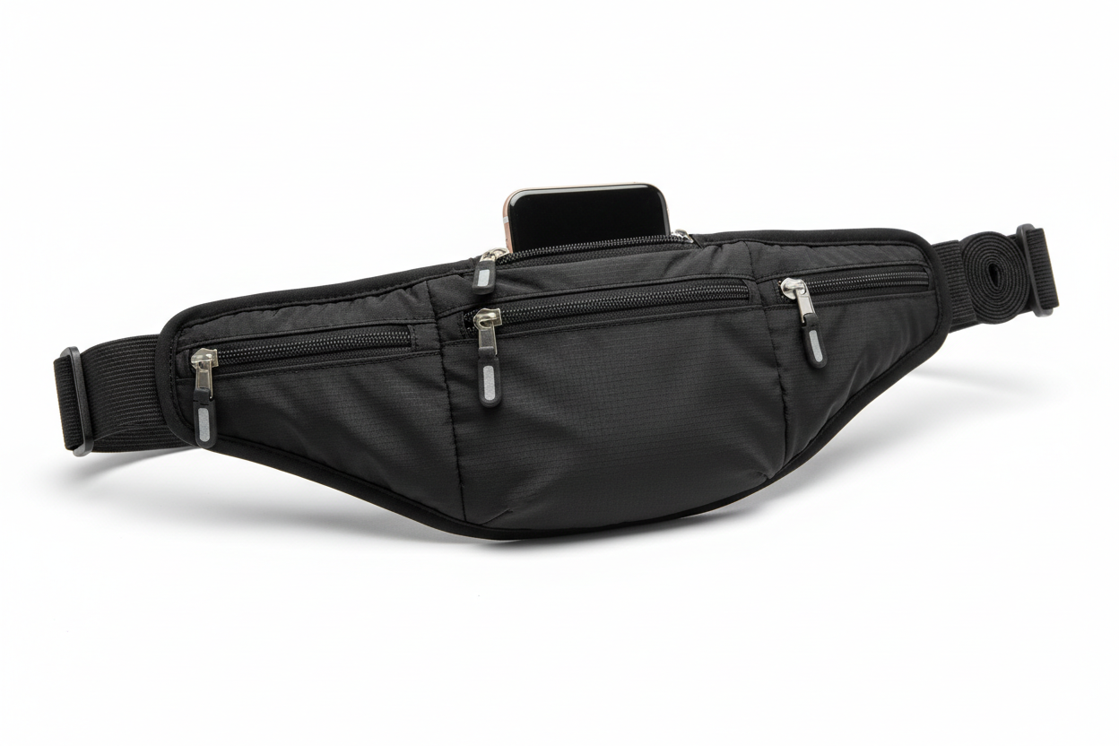 Running belt with pockets